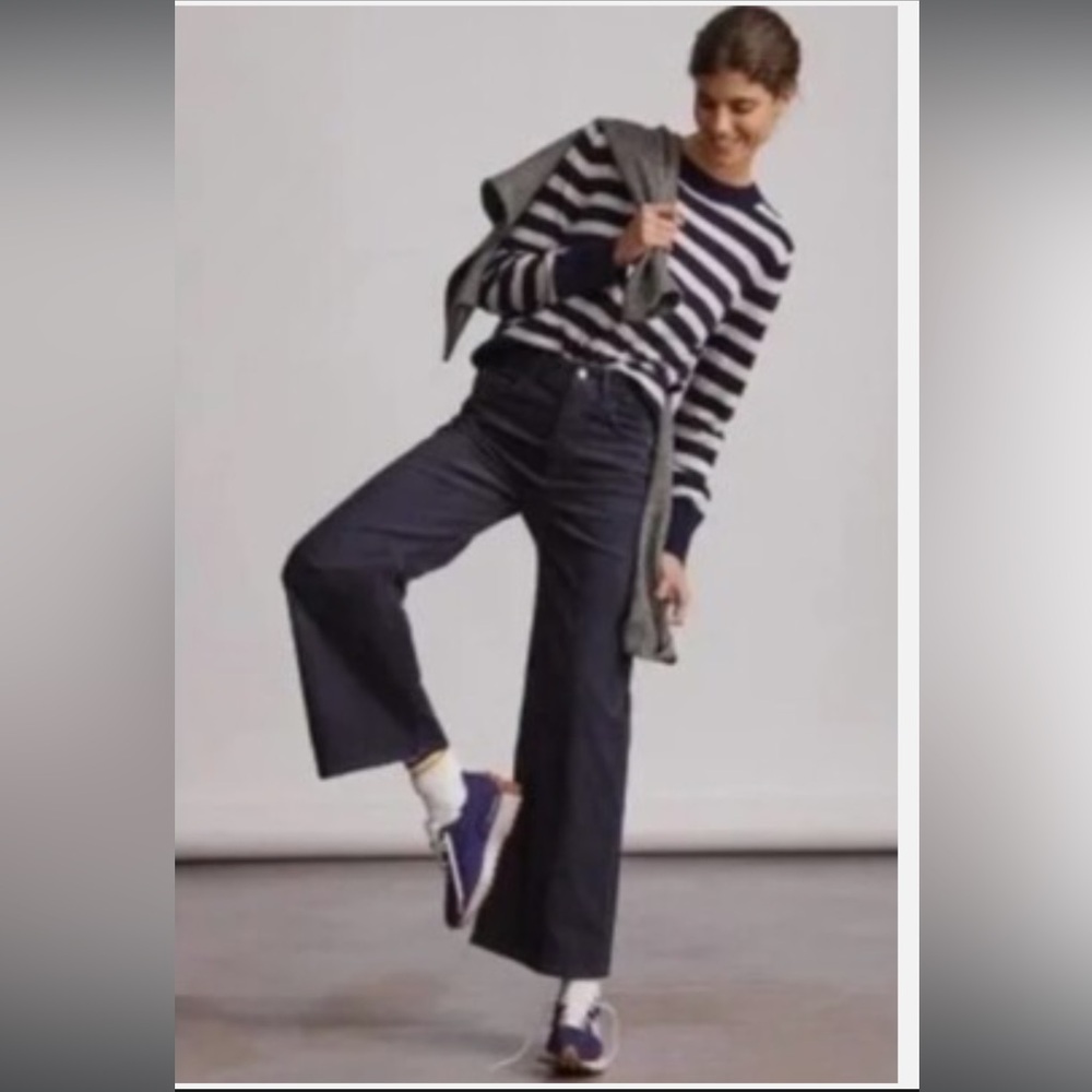 PILCRO by Anthropologie wide Leg Navy Blue Corduroy Pants